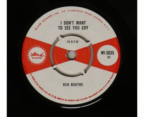 KEN BOOTHE - I DON'T WANT TO SEE YOU CRY7" (ISLAND WI-3035). An absolute melter now from Ken Boothe with this simply must hav