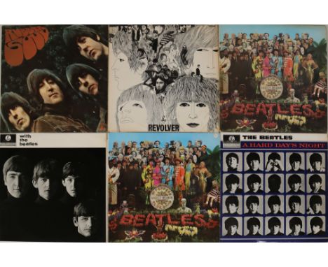 THE BEATLES - STUDIO LPs. Fab lot of 6 x LPs with collectable UK pressings included. Titles are Rubber Soul (UK stereo PCS 30