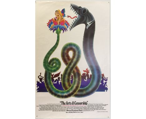 ALAN ALDRIDGE GRATEFUL DEAD 1968. An original poster with design by Alan Aldridge for an 'Arts and Censorship' event featurin