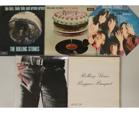 THE ROLLING STONES - LPs. Extremely well presented collection of 9 x essential LPs. Titles are Sticky Fingers (UK original CU