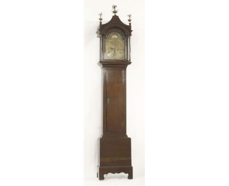 An oak eight-day longcase clock,by Thomas Appleby of Beverley, with an arched brass dial and with an eight-day movement,244cm