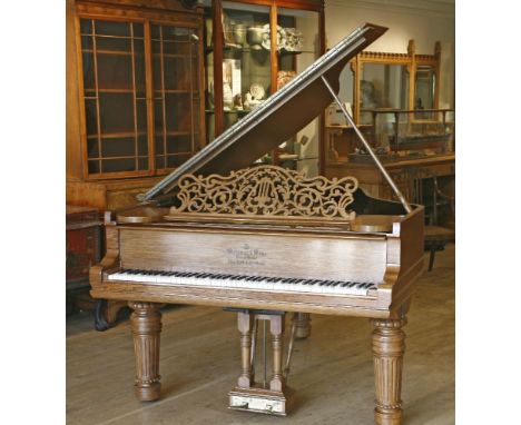 A Steinway & Sons 'Model O' Grand Piano,c.1900, no. 97046, walnut cased, inscribed 'New York and Hamburg' and 'Patent Model O