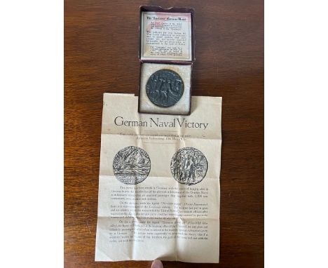 SINKING OF THE LUSITANIA MEDALLION WITH ORIGINAL LEAFLET

 