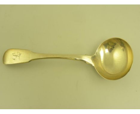 A GEORGE III SILVER SAUCE LADLE, FIDDLE PATTERN, LONDON 1817, 2OZS