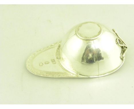 A SILVER JOCKEY CAP CADDY SPOON, BY HESTER BATEMAN, RESHAPED