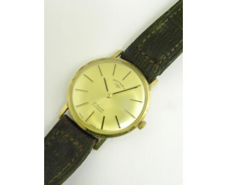 A ROTARY 9CT GOLD GENTLEMAN'S WRISTWATCH, IMPORT MARKED, LONDON 1972