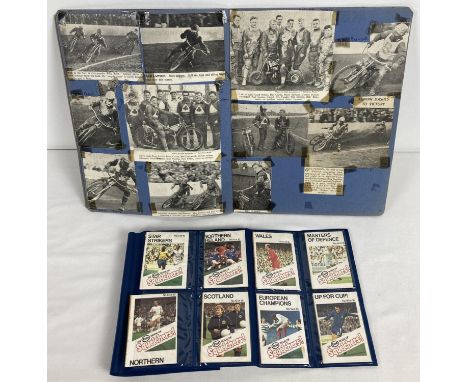 A 1950's Speedway scrap album together with a vintage Esso 'Squelchers' album (complete). Scrap book contains a collection of