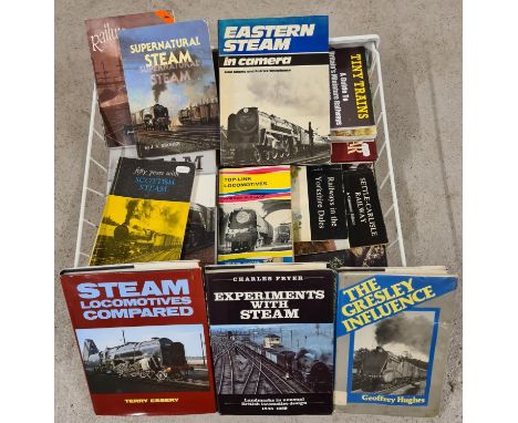 A quantity of vintage steam locomotive books. 