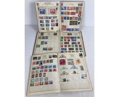 3 vintage stamp albums containing a collection of British and world stamps mostly in used condition. To include Victorian and
