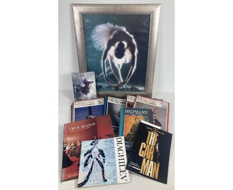 A collection of Ballet related items. To include a framed print of a dancer, copies of Dancing Times, programme for Matthew B