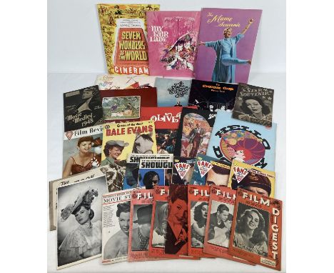A collection of assorted vintage film and cinema ephemera. To include souvenir movie picture books, 7 issues of 1940's magazi