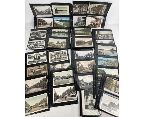 Approx 125 vintage postcards to include Edwardian and humorous. Examples include street scenes, hand coloured rural scenes an