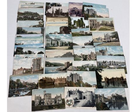 50 assorted Edwardian &amp; vintage postcards featuring British castles. 