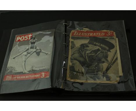A large album of seventeen black and white vintage Picture Post and Illustrated News magazines. Various years and subjects. L