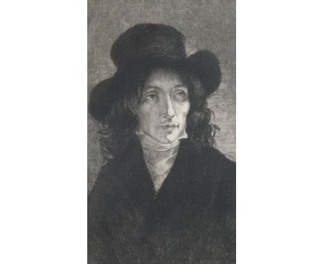 Jules Boilly (b. 1796 - 1874), a framed and glazed  18th century engraving 'Portrait de Swebach', signed in plate. H.48 W.34c
