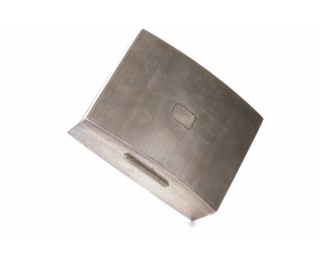 SILVER CASKETno maker's mark or date, marked SILVER to base, engine turned, hinged, lightly domed lid, wood lined interior, 1