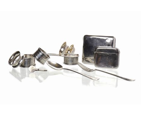 COLLECTION OF SILVER SMALL ITEMSincluding two King's pattern ladles, maker 'A.S'. Glasgow 1832, each 17cm long; together with