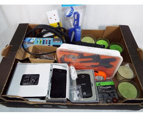 A good mixed lot to include an unused Sky router, a Huawei telephone, an Acer Liquid / Z2 mobile telephone, boxed, unused hou