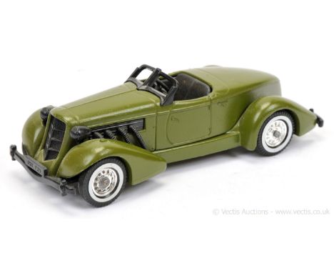 Matchbox Models of Yesteryear Y19 1936 Auburn Speedster 851 - Pre-production colour trial model - green body and chassis, bla