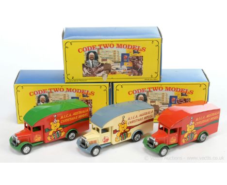 Matchbox Models of Yesteryear Code 2 issues YPP02/SB Morris Courier Van - MICA Australia Christmas Model 2002 (1) red body in