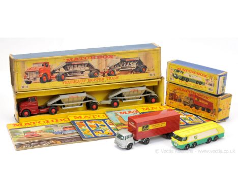 Matchbox Regular Wheels group of Major Pack &amp; Catalogues to include (1) M1 BP Petrol Autotanker in rare late issue Type E