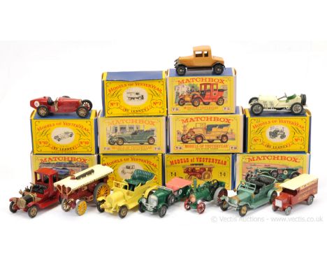 Matchbox Models of Yesteryear a boxed early group to include Y1 Allchin Traction Engine - angled unpainted rear treads, coppe