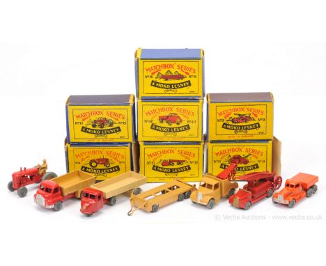 Matchbox Regular Wheels group of 1950's issue models mostly Commercial Vehicles all with metal wheels to include (1) 4b Masse