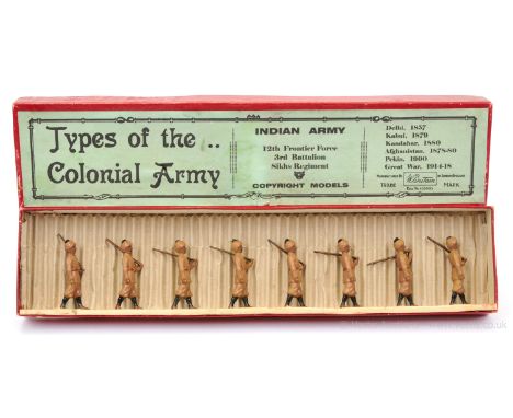 Britains - Set 1621 - Indian Army - 12th Frontier Force Regiment [1938 issue], comprising: 8 x Sepoys Marching at the Slope -