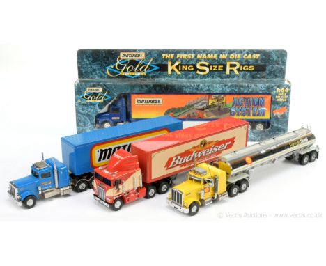 Matchbox Collectables group of unboxed Big Rig Trucks (1) Peterbilt Truck "Matchbox" 1 of 3500; (2) Matchbox Ultra Freightlin