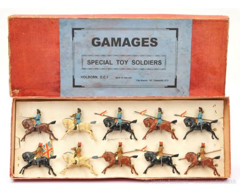 Britains for Gamages - Types of the Indian Army - Display Set - Cavalry, 1930's Issue, comprising: 3rd Madras Cavalry [Blue K
