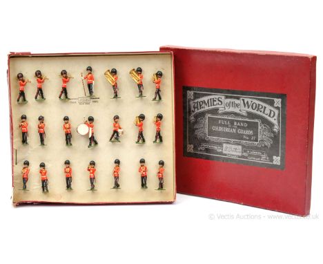 Britains - Set 37 - Band of the Coldstream Guards [1934 version], comprising: 1 x Drum Major with Mace &amp; 20 x Marching Mu