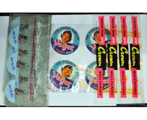 Quantity of Clear Vinyl Retailers Shop Display Advertising on Printers Multiple Image Sheets. Including 8 x Sheet of 3 "Dunlo