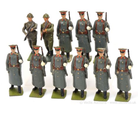 Britains - From Set 2027 - The Red Army - Guards Infantry in Parade Uniform, [1956 version], now comprising: 9 x Guardsmen Ma