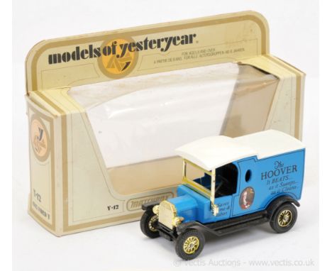 Matchbox Models of Yesteryear Y12 1912 Ford Model T Van - colour trial model - "Hoover" - darker blue body with type 3 cast r
