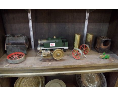 A mixed group of scratch built steam engine parts and components,&nbsp;to include: a Bowman locomotive. 