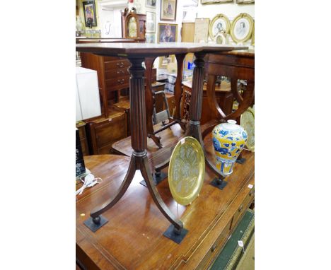 A pair of mahogany octagonal tripod tables,&nbsp;42cm wide. 