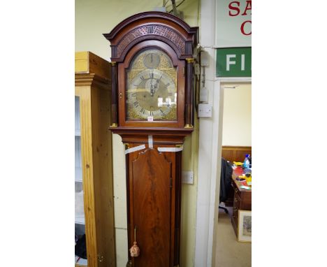 A good George III mahogany eight day longcase clock, the 11¾in brass and silvered arched dial inscribed 'Joseph, Clark, Londo