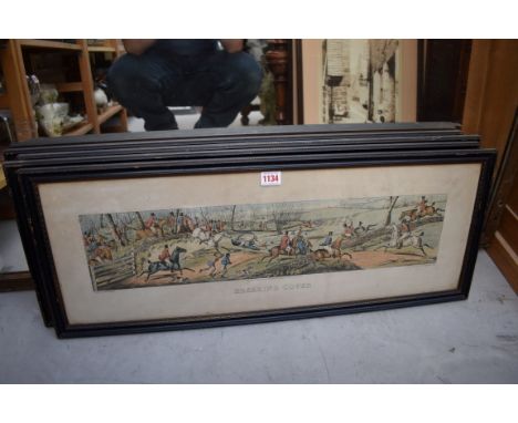 After Henry Alkem,&nbsp;a set of four fox hunting prints, I.14 x 61.5cm. 