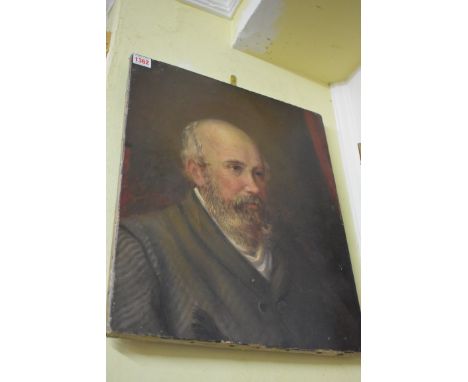 English School, late 19th century, head and shoulder portrait of a bearded gentleman, oil on canvas, 48 x 39.5cm, unframed. 