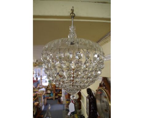A faceted bead bag chandelier,&nbsp;30cm diameter.&nbsp; 