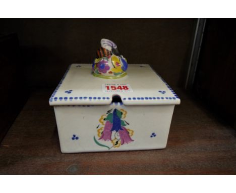 A Carter, Stabler &amp; Adams Poole Pottery preserve pot and cover,&nbsp;12.5cm wide. 