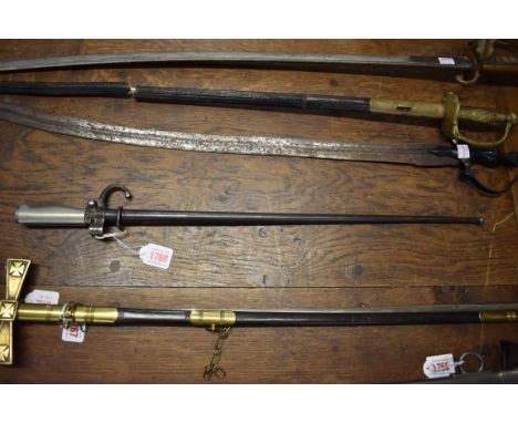 A French Model 1886 Epee Lebel bayonet and steel scabbard. 