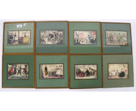 John Leech (1817 - 1864), group of hand coloured engravings circa 1858, illustrations from Ask Mamma by R Surtees (11) 