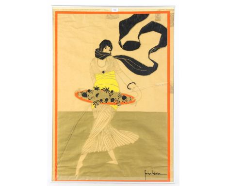Georges Lepape (1887 - 1971), lithograph, dessert song, signed in the plate, sheet size 98cm x 69cm, framed 