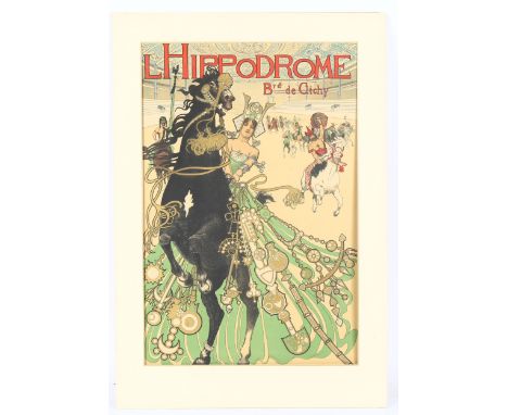Manuel Orazi, original lithograph poster, l'Hippodrome, Brd De Clichy, published 1905 by Societe D'Impressions d'Art Industri