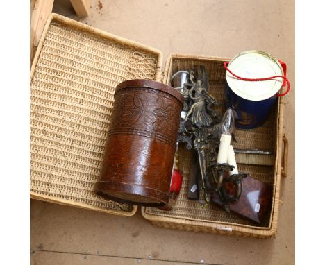 Various collectables, including Preston & Sons rosewood spirit level, Bell's 1990 Scotch Whisky, William Comyns silver clothe