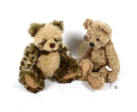2 teddy bears by Charlie Bears of Launceston, height 31cm 