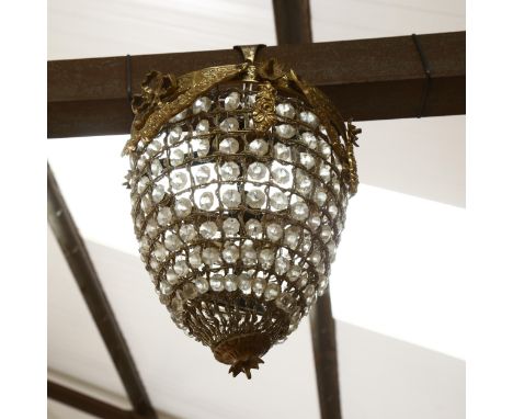 A small baguette chandelier with gilt-brass mounts 