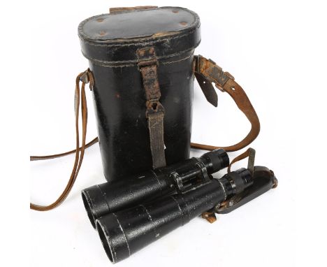 HENSOLDT & SOHNE (BMJ) - a pair of Second World War Period German 7x56 field binoculars, with Dienstglas lenses, serial no. 5