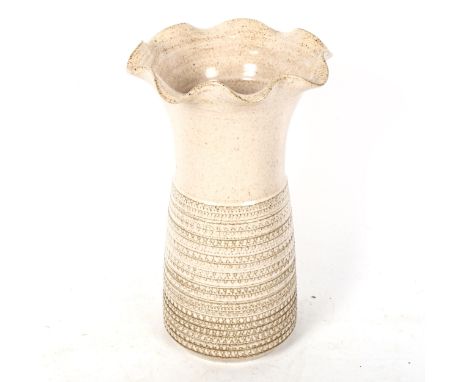 A Poole Pottery stoneware vase, with frilled rim, height 24cmNo chips cracks or restoration 